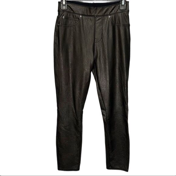 Spanx Leather-Like Ankle Skinny Pant Luxe Black Size XS TP - Picture 5 of 16